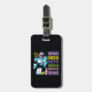 Tien Titans gaan!   Cyborg Burger Rap Bagagelabel