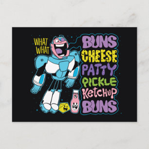 Tien Titans gaan!   Cyborg Burger Rap Briefkaart