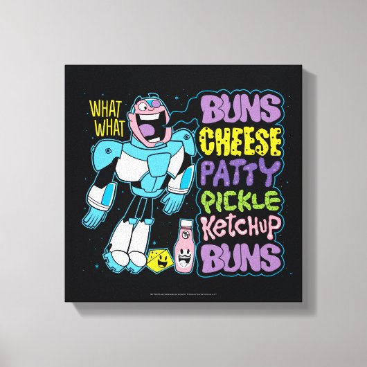 Tien Titans gaan! | Cyborg Burger Rap Canvas Afdruk (Voorkant)