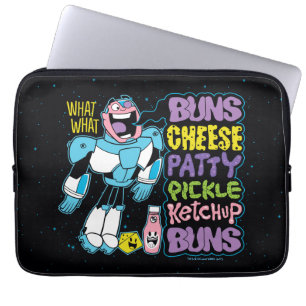 Tien Titans gaan! Cyborg Burger Rap Laptop Sleeve