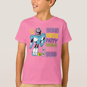 Tien Titans gaan! Cyborg Burger Rap T-shirt
