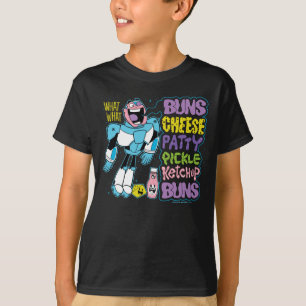 Tien Titans gaan! Cyborg Burger Rap T-shirt