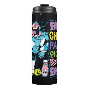 Tien Titans gaan!   Cyborg Burger Rap Thermosbeker