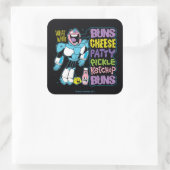 Tien Titans gaan! | Cyborg Burger Rap Vierkante Sticker (Tas)