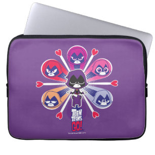 Tien Titans gaan! Emoticlones van Raven Laptop Sleeve