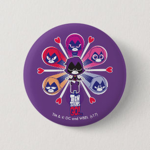 Tien Titans gaan! Emoticlones van Raven Ronde Button 5,7 Cm