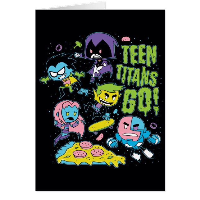 Tien Titans gaan! | Gnarly 90's Pizza Graphic (Voorkant)