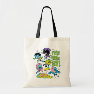 Tien Titans gaan! Gnarly 90's Pizza Graphic Tote Bag