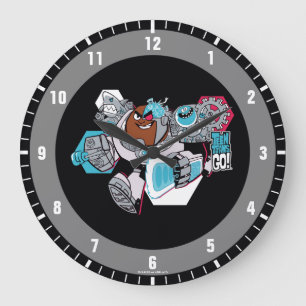 Tien Titans gaan! Grafisch schilderij van Cyborg Grote Klok