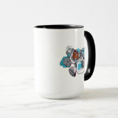 Tien Titans gaan! | Grafisch schilderij van Cyborg Mok (Voorkant rechts)