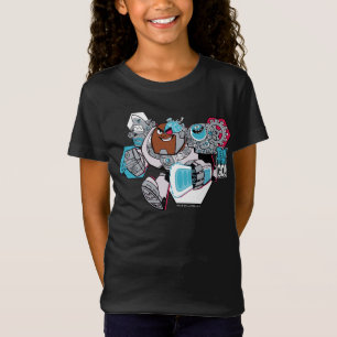 Tien Titans gaan! Grafisch schilderij van Cyborg T-shirt