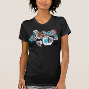 Tien Titans gaan! Grafisch schilderij van Cyborg T-shirt