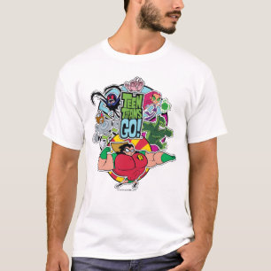 Tien Titans gaan! Grafisch team team T-shirt
