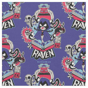 Tien Titans gaan!   Raven Demonic Powers Graphic Stof