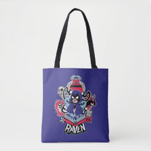 Tien Titans gaan!   Raven Demonic Powers Graphic Tote Bag
