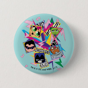 Tien Titans gaan! Retro 90's Group Collage Ronde Button 5,7 Cm