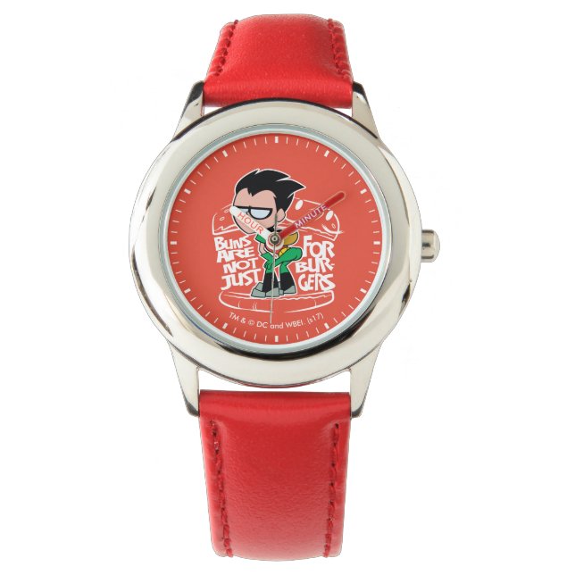 Tien Titans gaan! | Robin Booty Scooty Buns Horloge (Voorkant)