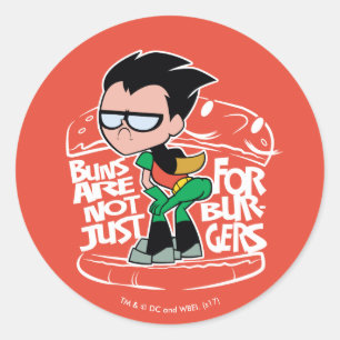 Tien Titans gaan!   Robin Booty Scooty Buns Ronde Sticker
