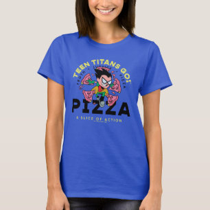 Tien Titans gaan! Robin "Truth Justice Pizza" T-shirt