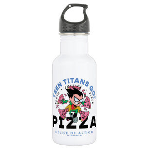 Tien Titans gaan! Robin "Truth Justice Pizza" Waterfles