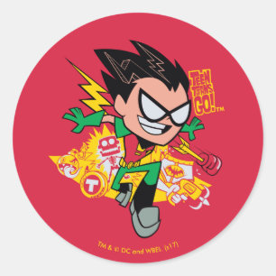 Tien Titans gaan! Robin's Arsenal Graphic Ronde Sticker