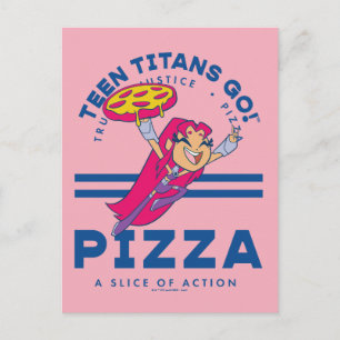Tien Titans gaan! Starfire "Truth Justice Pizza" Briefkaart