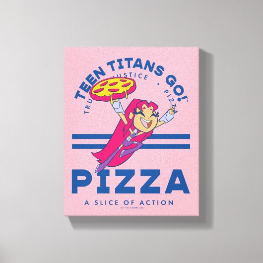 Tien Titans gaan! Starfire "Truth Justice Pizza" Canvas Afdruk (Voorkant)