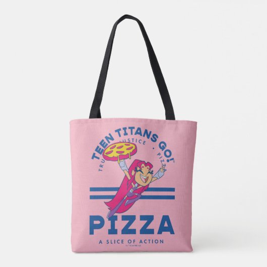 Tien Titans gaan! Starfire "Truth Justice Pizza" Draagtas (Achterkant)