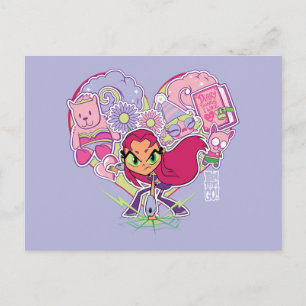 Tien Titans gaan!   Starfire's Heart Punch Graphic Briefkaart