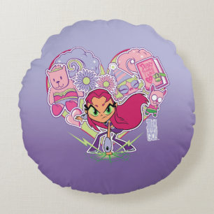 Tien Titans gaan!   Starfire's Heart Punch Graphic Rond Kussen