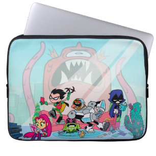 Tien Titans gaan! Tentacled Monster-benaderingen Laptop Sleeve