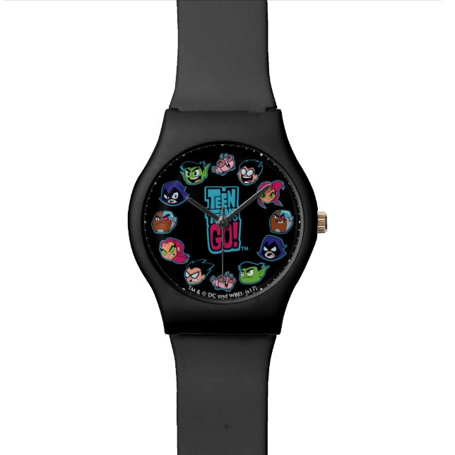 Tien Titans gaan! | Titans Head Pattern Horloge (Close Up)