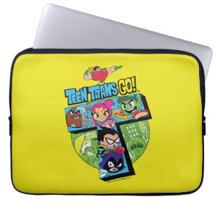 Tien Titans gaan!   Titans Tower Collage Laptop Sleeve