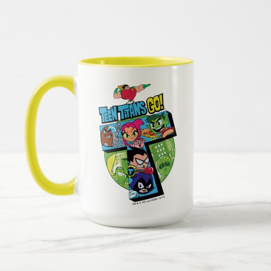 Tien Titans gaan! | Titans Tower Collage Mok (Links)
