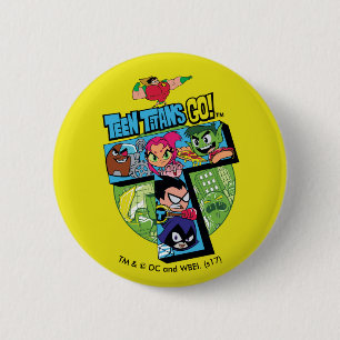 Tien Titans gaan! Titans Tower Collage Ronde Button 5,7 Cm