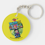 Tien Titans gaan! | Titans Tower Collage Sleutelhanger (Achterkant)