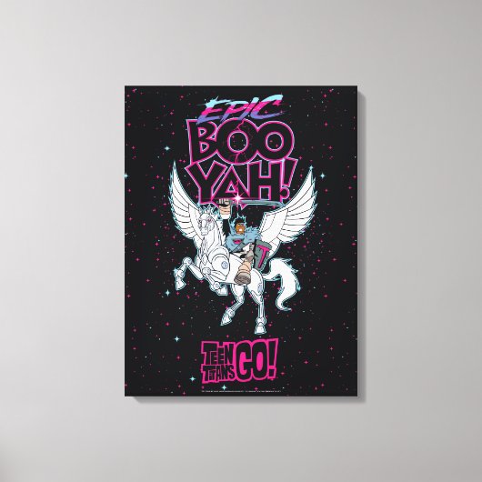 Tien Titans gaan! | Warrior Cyborg Riding Pegasus Canvas Afdruk (Voorkant)
