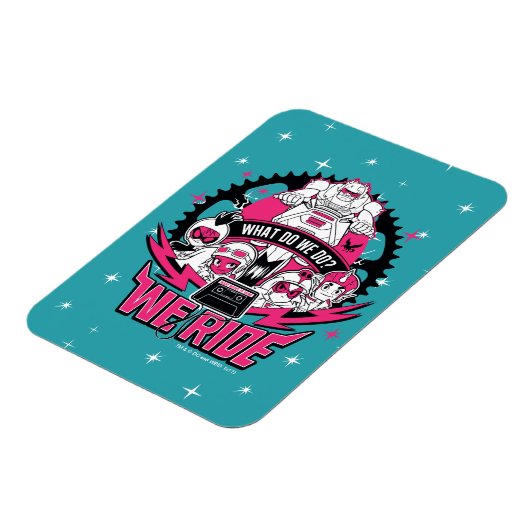 Tien Titans gaan! | "We Ride" Retro Moto Graphic Magneet (Linkerzijde)