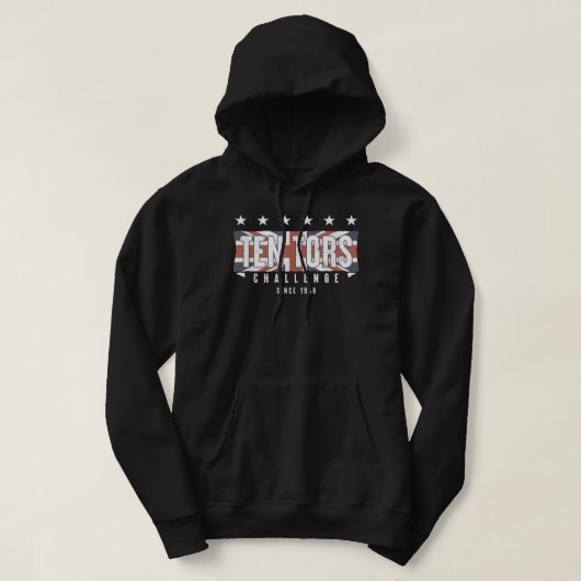 Tien Tors Challenge Britse vlag en sterren Hoodie (Design voorkant)