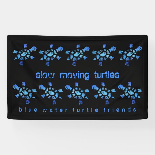 Tien-trage blauw waterschildpadden van 3'x5 spandoek (Horizontaal)