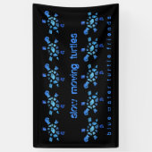 Tien-trage blauw waterschildpadden van 3'x5 spandoek (Verticaal)