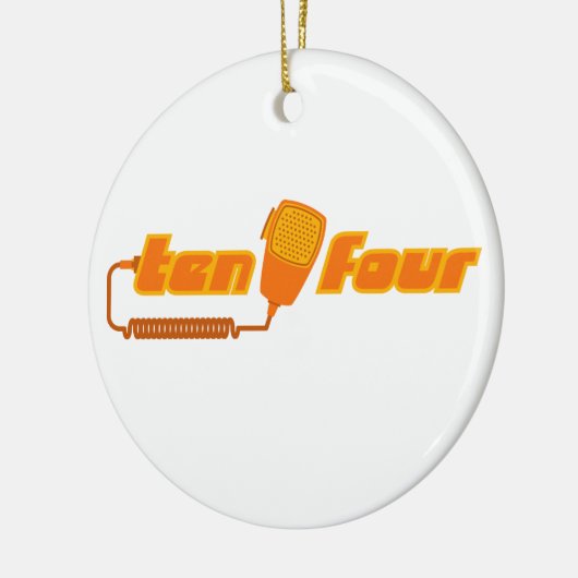 Tien-vier Retro CB-radiosieremaneel (licht) Keramisch Ornament (Links)