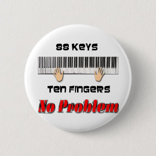 Tien vingers met 88 sleutels ronde button 5,7 cm