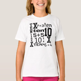 Tien WISKUNDE van de FUN Geïnspireerd 10e BIRTHDA T-shirt
