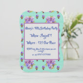 Tienage Girls Paarse Floral Birthday Kaart (Staand voorkant)