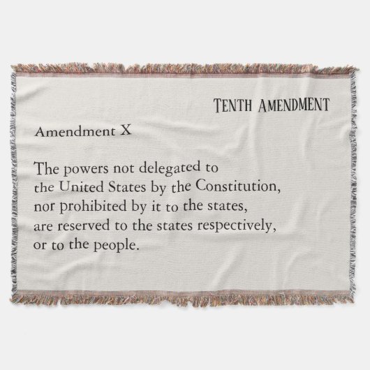 Tiende amendement Grondwet Bill of Rights Deken (Voorkant)