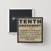 tiende amendement vierkante button 5,1 cm (Voorkant /achterkant)