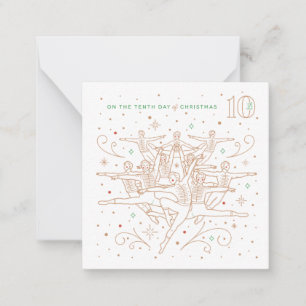 TIENDE DAG VAN KERST / Briefkaart met schrijfblok