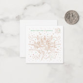 TIENDE DAG VAN KERST / Briefkaart van briefpapier (Voorkant / Achterkant in situ)