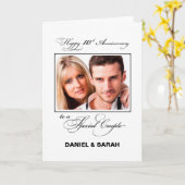 Tiende trouwjubileum aangepaste naam & foto kaart (Gele Bloem)